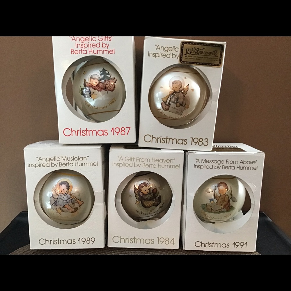 5 Vintage Christmas Balls Inspired by Berta Hummel